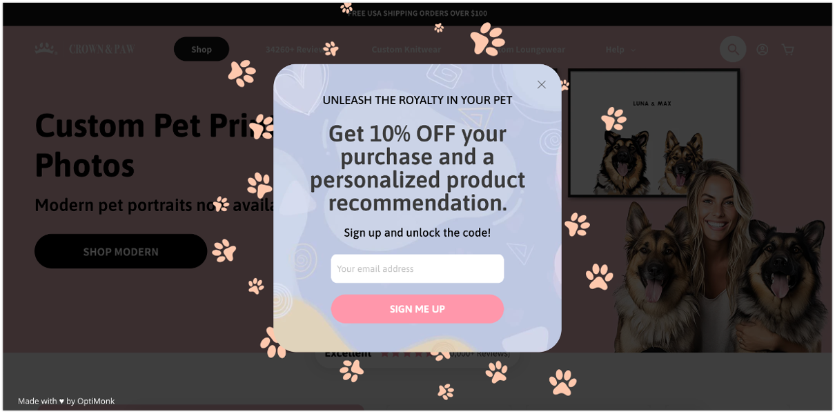 crown and paw 01 - A 4-Step Ecommerce Conversion Playbook Following Crown & Paw’s Example