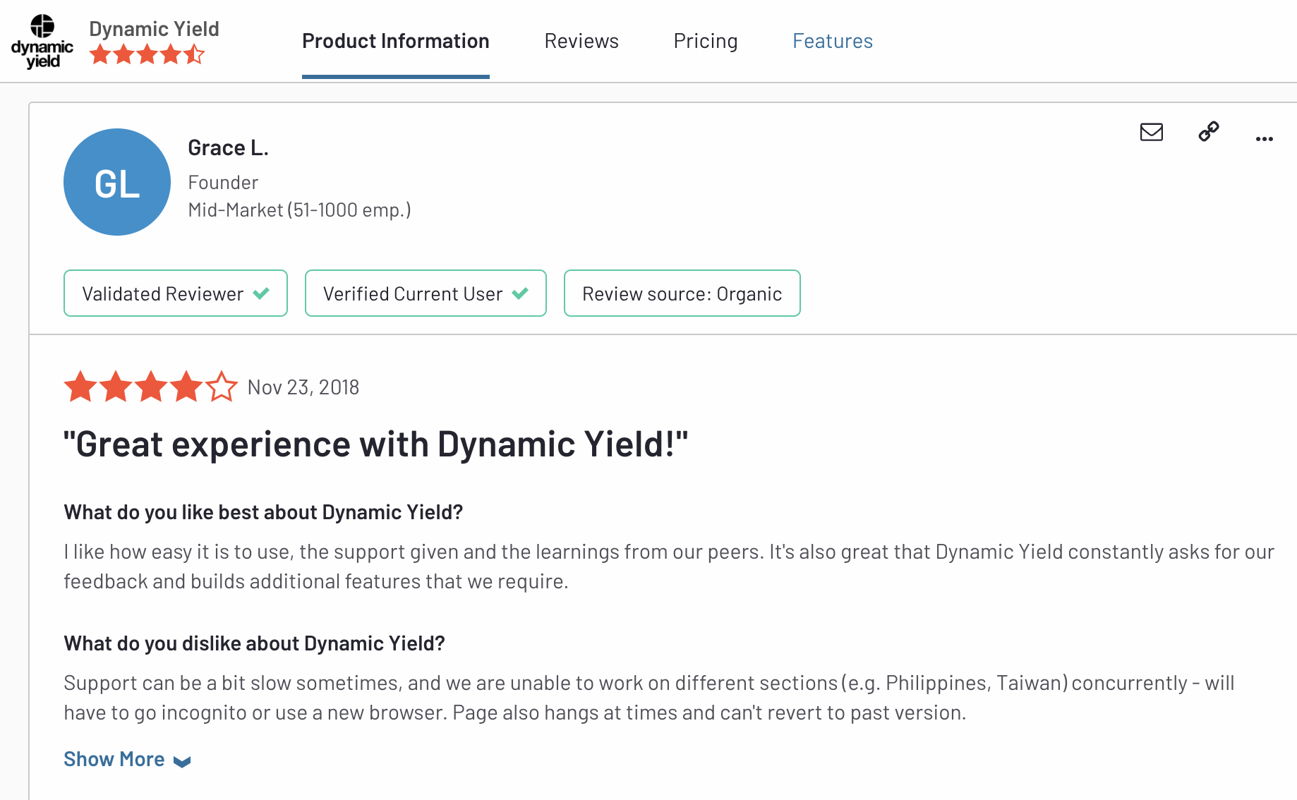 dynamic yield g2 review - OptiMonk vs Dynamic Yield